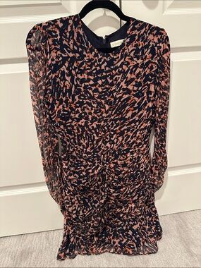 Stevie May Navy and Peach Abstract Print Dress